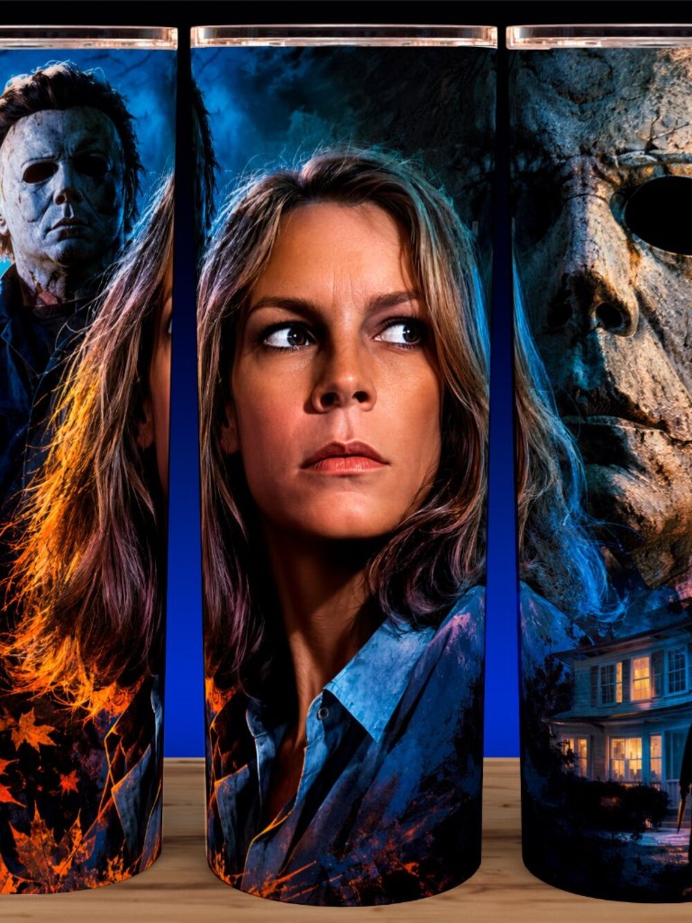 Michael Myers & Jamie Lee Curtis Halloween Horror Cup Mug Tumbler 20oz